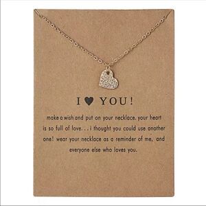 Gold Heart I Love ❤️ You  heart chain